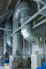 Systems of the microclimate support at a large industrial site. Air pipelines inlet and exhaust....
