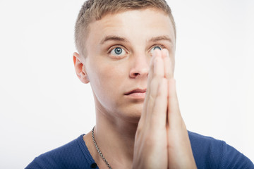 young man praying