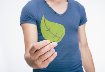 image icon leaf in hand