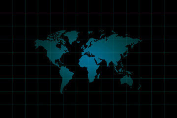 Vector illustration of world map with mesh