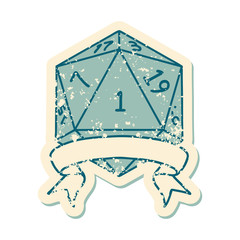 natural one d20 dice roll illustration