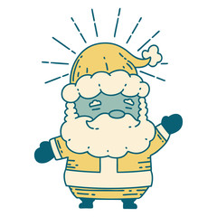 traditional tattoo style santa claus christmas character