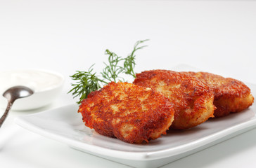 Potato Pancake with Sour Cream and Dill