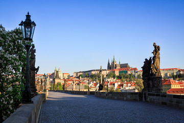 One of the main sights of the Czech Republic - Charles Bridge (Karluv Most) built in the 14th century