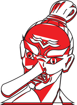 Mascara Tengu Akai Shiroi
Instagram: Ikusa.art