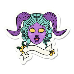 tiefling character face  sticker