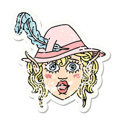 elf bard character face grunge sticker