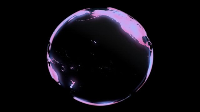 Virus contaminate of Earth planet - global coronavirus pandemic - 3d render animation.