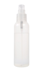 blank cosmetic bottles on white background