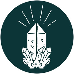 icon of tattoo style quartz crystal