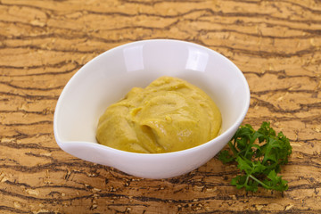 Mustard sauce in the bowl