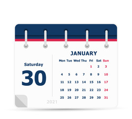 January 30 - Calendar Icon - 2021