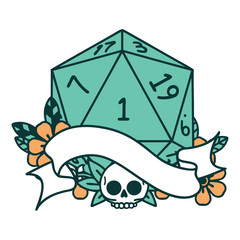 natural one d20 dice roll illustration