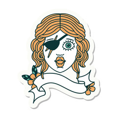 human rogue character face sticker