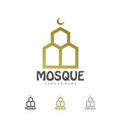 Mosque Logo Design Template Vector, Emblem, Concept Design, Creative Symbol, Icon