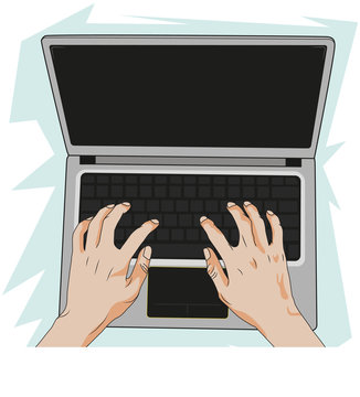 Computer , Laptop, Home Office , Tecnology , Hands