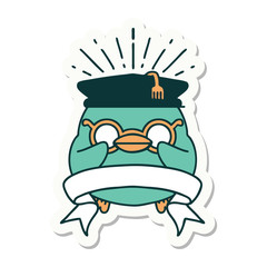 sticker of tattoo style educated robin