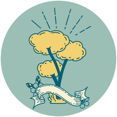 icon of tattoo style tree