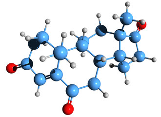 3D image of 4-Androstene-3,6,17-trione skeletal formula - molecular chemical structure of 4-AT isolated on white background
