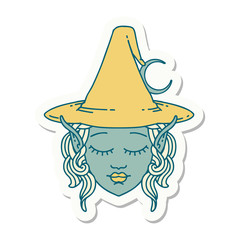 elf mage character face sticker