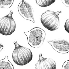 Background with hand drawn fig fruits.