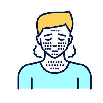 recommend clip art: Skin rash line color icon. Dermatological diseases. Allergy symptom. Pictogram for web page, mobile app, promo. UI UX GUI design element. Editable stroke.