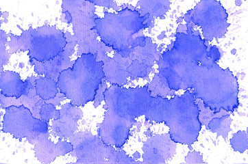 Abstract background of watercolor blue blots
