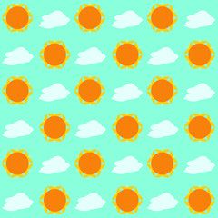 Sun and Cloud Vector Pattern for Background