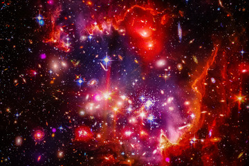 Fototapeta na wymiar Colorful starry outer space background. The elements of this image furnished by NASA.