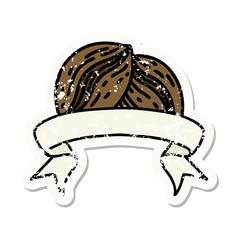 grunge sticker with banner of coffee beans