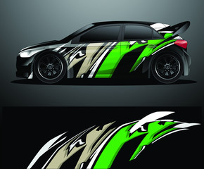 Rally car decal graphic wrap vector, abstract background