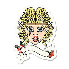 elf barbarian character face grunge sticker