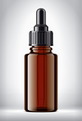 Dropper bottle on background. Transparent version. 