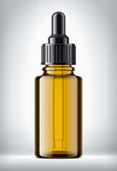 Dropper bottle on background. Transparent version. 