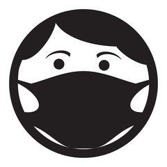 Wear face mask icon vector illustration. Coronavirus COVID-19 outbreak protection