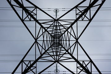 Low Angle View Of Electricity Pylon