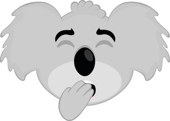 Vector illustration of the face of a koala cartoon