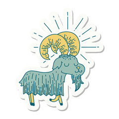 sticker of tattoo style happy goat