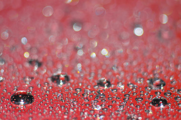 Water drops on a colored background
