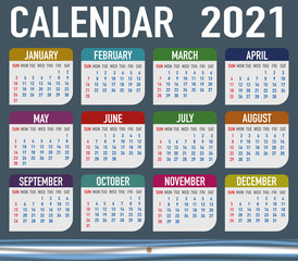 Argentina Calendar with flag. Month, day, week. Simply flat design. Vector illustration background for desktop, business, reminder, planner