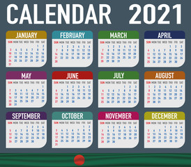 Bangladesh Calendar with flag. Month, day, week. Simply flat design. Vector illustration background for desktop, business, reminder, planner