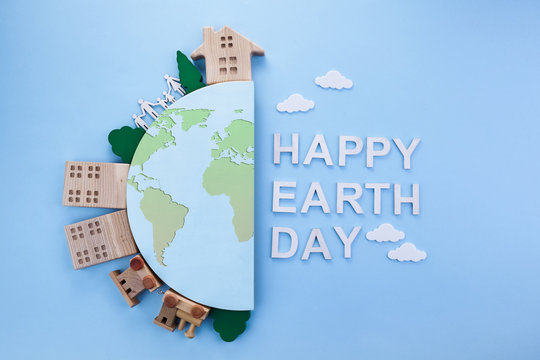Earth day in modern style. Environmental protection, ecology. Eco friendly world. Simple modern.