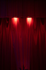 Theater curtain and stage light. Texture background for design.