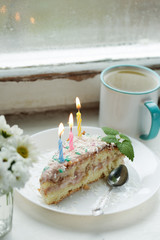 cake for his birthday three candles
