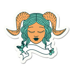 tiefling character face  sticker