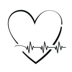 Cardiology line, heart, vector, background illustration
