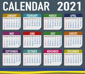 Ukraine Calendar with flag. Month, day, week. Simply flat design. Vector illustration background for desktop, business, reminder, planner