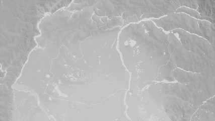 West Kazakhstan, Kazakhstan - outlined. Grayscale