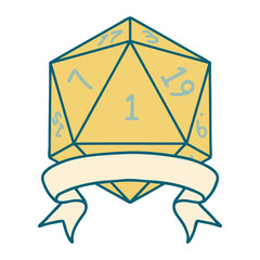 natural one d20 dice roll illustration