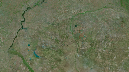 West Kazakhstan, Kazakhstan - outlined. Satellite